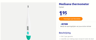 Medisana FTC digitale thermometer voor €1,95 bij de Action