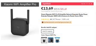 Xiaomi Mi WiFi Range Extender Pro WiFi-repeater voor €13,69 bij Aliexpress