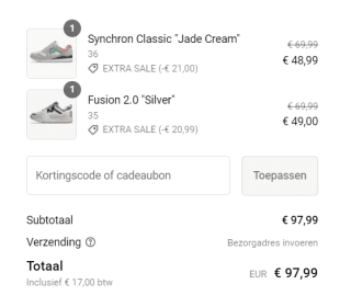 30% extra korting bovenop de sale tot 50% bij Sneakerbaas