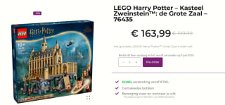 Lego Kasteel Zweinstein™: de Grote Zaal (76435) voor €163,99 bij Brickfever