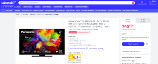 PANASONIC TV-55Z80AEZ - TV OLED 55" (139 cm) - 4K UHD 3840x2160 - 100Hz - HDR10+ - TV connecté à 745,99€