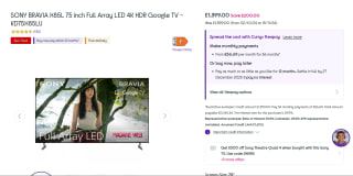 SONY BRAVIA X85L 75" 4K HDR Google TV - £1399