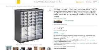 Stanley 1-93-981 - Caja de almacenamiento con 39 compartimentos por 26,99€