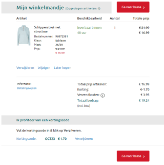 10% extra korting op alle sale bij Bonprix