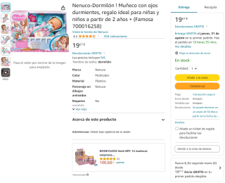 Nenuco dormilón con accesorios por 19,67€