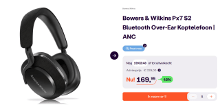 Bowers & Wilkins PX7 S2 Koptelefoon Draadloos On-Ear, Noise Cancelling voor €169,95 bij Ibood