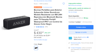 Bocina Anker Soundcore 6W por $431 | Descuento Mercado Libre