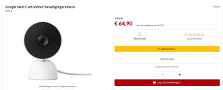 Google Nest Cam - Bedraad - voor €64,90 bij Alternate