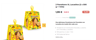 2 Panettone XL Conguitos o Lacasitos (2 x 500 g = 1 kilo) por 1,99€