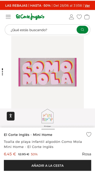 Toalla de algodón infantil cómo mola por 6,95€