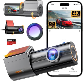 Dashcam Auto met CPL, 4K+1080P 5G WiFi Dashcam Voor en Achter, 360° voor €65,99 bij Amazon