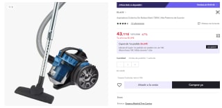 Aspiradora Ciclónica Sin Bolsas Klack 700W | Alta Potencia de Succión por 43.11€ (Cuenta Nueva 31.11€)