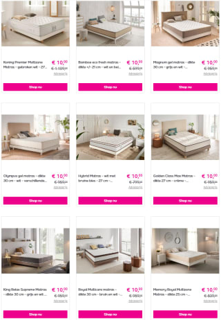 [PRIJSFOUT] Alle Royal Cloud matrassen voor €10 bij Veepee