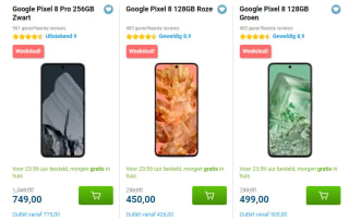 Heel veel Google pixels smartphones met hoge korting bij Belsimpel