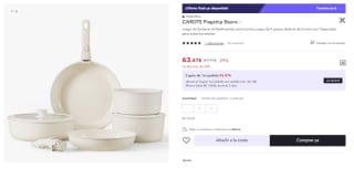 Juego de Sartenes Antiadherentes para Cocina, Juego de 9 piezas, Batería de Cocina con Tapas por 63.47€ (Cuenta Nueva 51.47€)