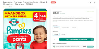 Pampers - Premium Protection Pants luierbroekjes Maat 4 - Maandbox - 144 stuks - 9/15 KG voor €40,58 bij Babydrogist