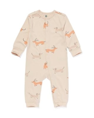 Babypyjama jumpsuit teckels voor €4 bij de Hema