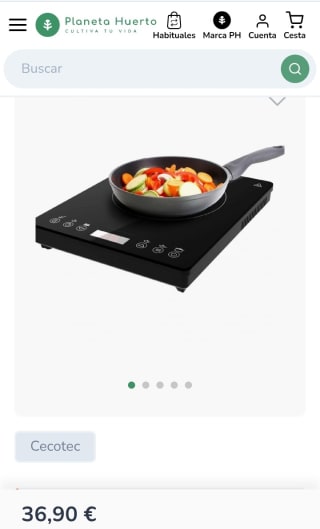 Placa de Inducción Full Magma Slim de Cecotec por 36,90€.