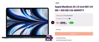 Apple MacBook Air 13-inch - M2 - Middernacht voor €899 bij Ibood