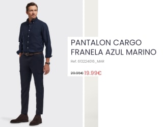 Pantalones Cargo de Franela para Hombre por 19.99€