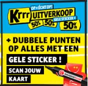 Dubbele punten sparen met je Kruidvat kaart op alles met een gele sticker (50% korting)