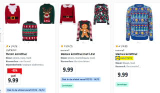 Diverse Kersttruien met of zonder geluids-en lichteffecten vanaf €9,99 bij de Lidl