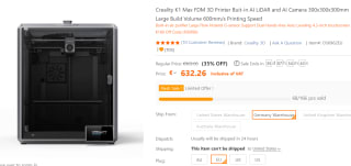 Creality K1 Max 3D Printer voor €632,26 bij Tomtop