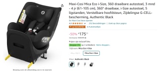 MAXI COSI Autostoel Mica Eco i-Size Authentic Black voor €175,11 bij Amazon