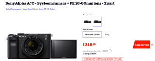 Sony Alpha A7C - Systeemcamera + FE 28-60mm lens voor €1.318,49 bij Bol