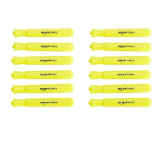 Pack de 12 subrayadores color amarillo Amazon Basics por solo 2,56€