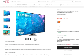 TV Qled 65" Samsung TQ65Q77C HDMI 2.1 2023 por solo 764,15€