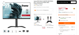 Monitor iiyama G-Master GB2770HSU-B5 27" IPS FHD 165Hz por 144,99€
