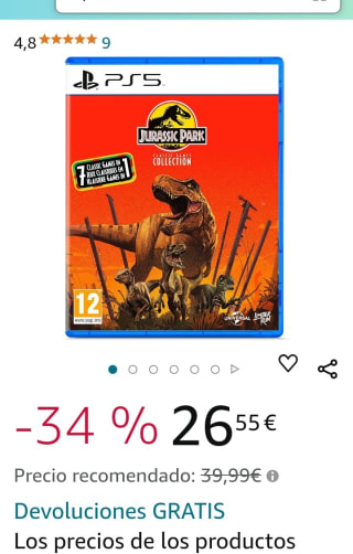 Jurassic Park Classic Games Collection PS5 por 26,55€.