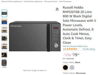 Score Russell Hobbs 20-litresolo microwave from Amazon as low as £79