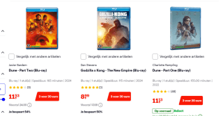 3 films voor €20 bij Bol