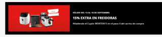 15% extra descuento en freidoras en Worten