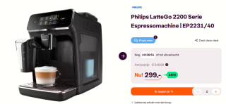 Philips LatteGo 2200 Serie Espressomachine voor €299 bij ibood