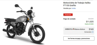 Motocicleta de trabajo Italika Ft150 por $11025 en Italika