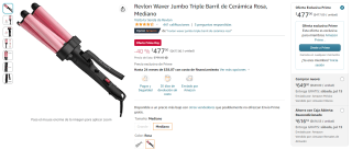 Revlon Waver Jumbo Triple Barril por $477 en Amazon