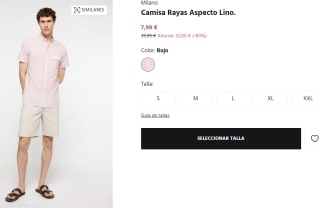 Camisa Rayas Aspecto Lino para Hombre Milano por 7.9€