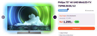 Philips LED 4K UHD MiniLED Android TV 75" voor €1.299 bij Ibood