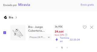 Cubertería BRAS Toscana, De 24 piezas por solo 24,66€