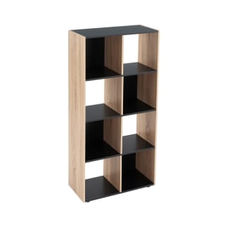 Estantería cubo de madera MDF negra y beige, lolahome