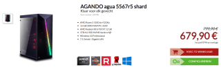Agando agua (Ryzen 5500, RX 6700XT 12GB, 16GB/1TB) voor €679