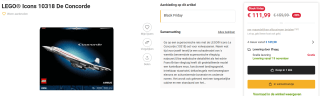 Lego Icons 10318 Concorde voor €111,99 bij Fnac België