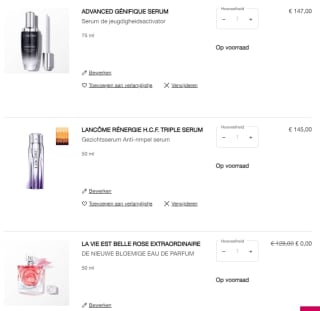 2+1 gratis op alles bij Lancôme