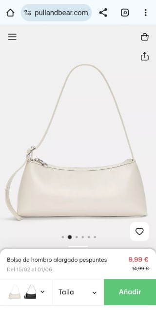 Bolso de hombro alargado pespuntes por 9,99€.