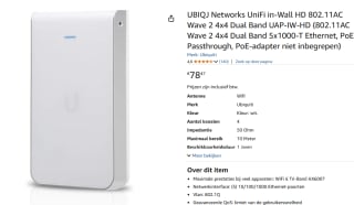 Ubiquiti UniFi AP AC In Wall High Density voor €78,47 bij Amazon