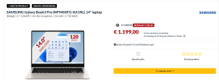 SAMSUNG Galaxy Book3 Pro (NP940XFG-KA1NL) 14" laptop voor €1.119 bij Alternate
