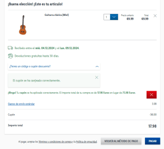 Guitarra clásica por solo 13,90€